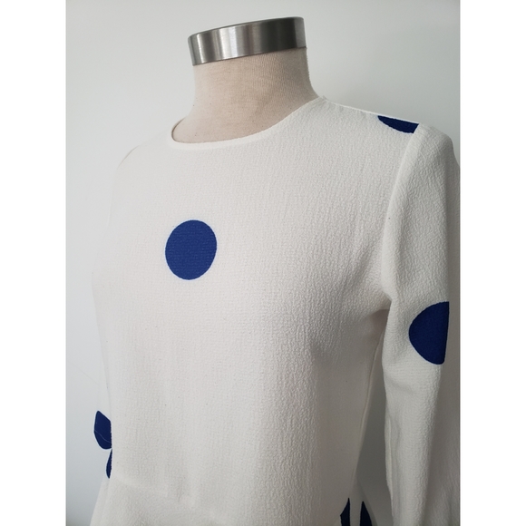ZARA Basic Polka dot Peplum Blouse - Picture 3 of 8